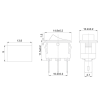 Выключатель клавишный 250В 3А (3с) ON-ON черн. Micro (RWB-102) Rexant 36-2030 ТехноИмпульс