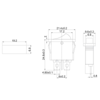 Выключатель клавишный 250В 6А (2с) ON-OFF черн. Mini (RWB-103; SC-766; MRS-101-5) Rexant 36-2050 ТехноИмпульс