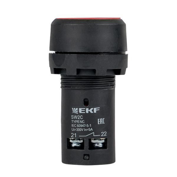 Кнопка SW2C-11 с фиксацией красн. NO+NC PROxima EKF sw2c-11f-r ТехноИмпульс