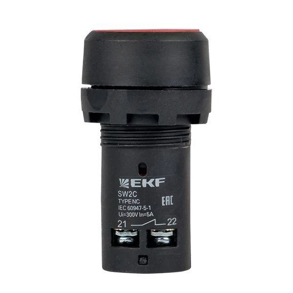 Кнопка SW2C-11 с фиксацией красн. NO+NC PROxima EKF sw2c-11f-r ТехноИмпульс
