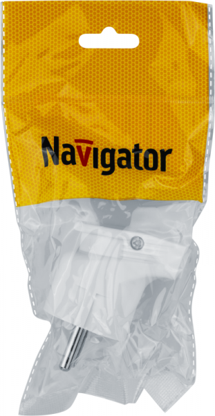 Вилка угловая 61 362 NCA-PL04-16A-E-WH с заземл. бел. Navigator 61362 ТехноИмпульс