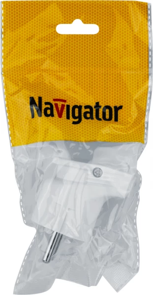 Вилка угловая 61 362 NCA-PL04-16A-E-WH с заземл. бел. Navigator 61362 ТехноИмпульс