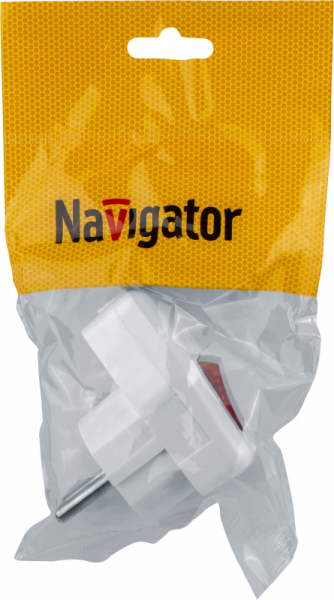 Вилка угловая 61 364 NCA-PL05-16A-ESC-WH с заземл. с выкл. бел. Navigator 61364 ТехноИмпульс