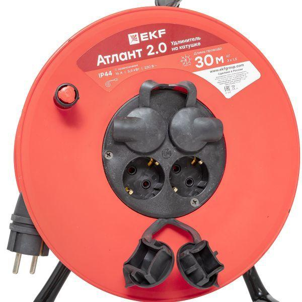 Удлинитель на катушке 4х30м с заземл. 16А IP44 Атлант 2.0 3.5кВт КГ 3х1.5 PROxima EKF UKA02-16-315R-4-30-IP44 ТехноИмпульс