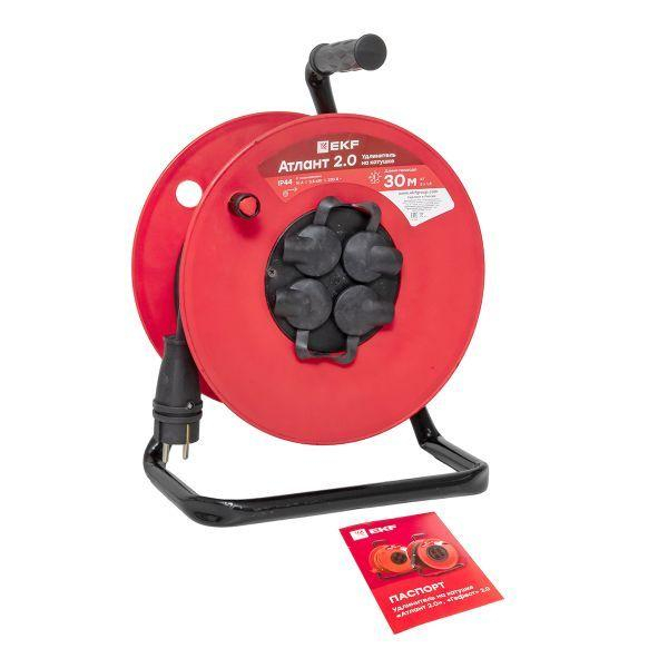 Удлинитель на катушке 4х30м с заземл. 16А IP44 Атлант 2.0 3.5кВт КГ 3х1.5 PROxima EKF UKA02-16-315R-4-30-IP44 ТехноИмпульс