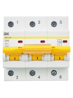 Выключатель автоматический модульный 3п D 40А 10кА ВА47-100 KARAT IEK MVA40-3-040-D ТехноИмпульс