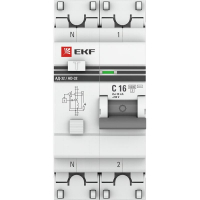 Выключатель автоматический дифференциального тока 2п (1P+N) C 16А 30мА тип AC 6кА АД-32 защита 270В электрон. PROxima EKF DA32-6-16-30-ac-pro ТехноИмпульс