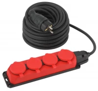 Удлинитель 4х20м с заземл. IP44 КГ 3х1.5 каучук UK-4e-3x1.5-20m-IP44(KG) Эра Б0057587 ТехноИмпульс