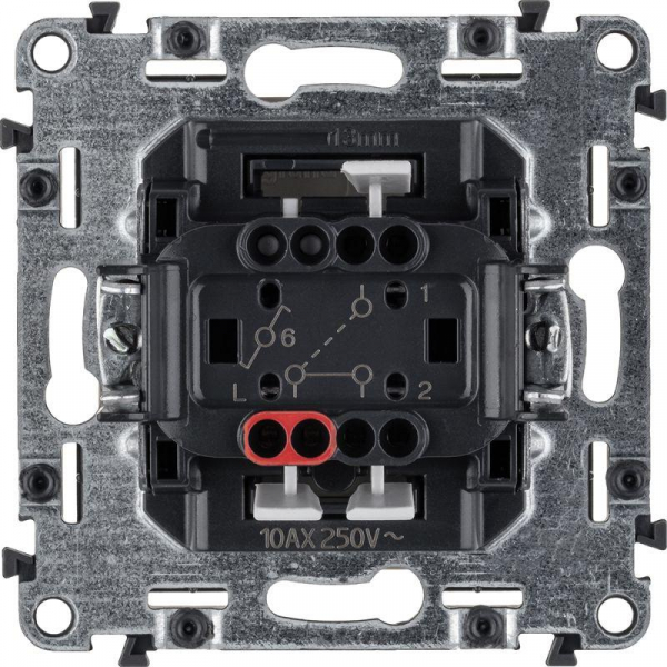 Переключатель 1-кл. СП Valena Life 10А IP20 250В 10AX с лицев. панелью безвинтов. зажимы механизм сл. кость Leg 752506 ТехноИмпульс