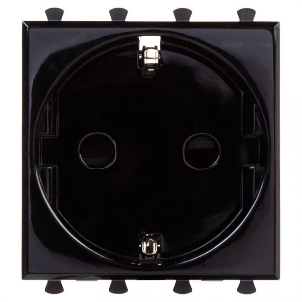 Розетка 1-м 2мод. Avanti "Черный квадрат" 16А IP20 2P+E защ. шторки черн. DKC 4402002 ТехноИмпульс
