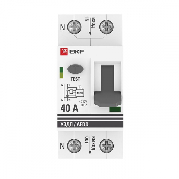 Устройство защиты от дугового пробоя (УЗДП) 1P+N 40А PROxima EKF afdd-2-40-pro ТехноИмпульс