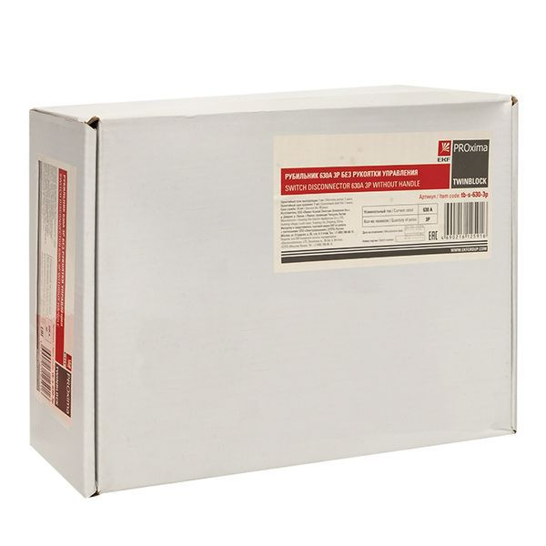 Рубильник 3п 630А без рукоятки управления TwinBlock PROxima EKF tb-s-630-3p ТехноИмпульс