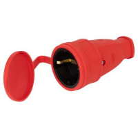 Розетка RX10-R-IP44 16А IP44 прямая с заземл. каучук красн. ЭРА Б0055419 ТехноИмпульс