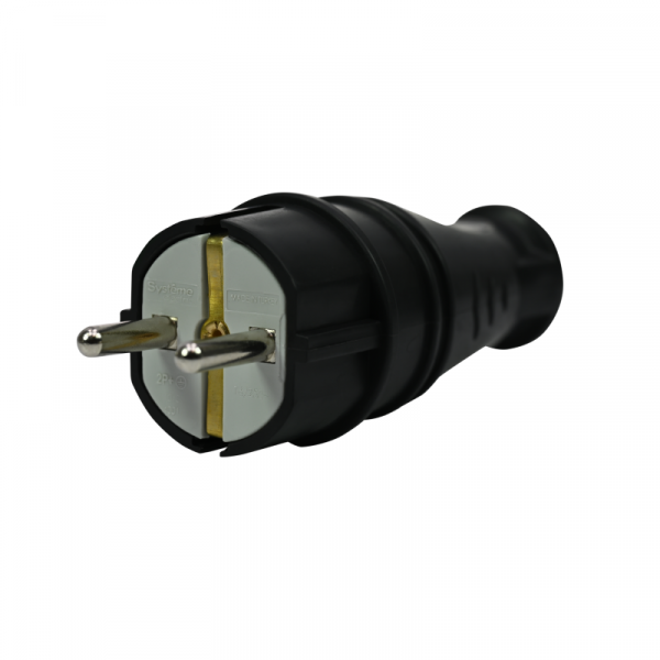 Вилка прямая MultiSet 16А 250В IP44 с заземл. каучук черн. SE MST4001BK ТехноИмпульс