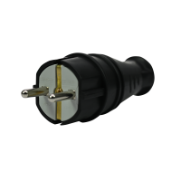 Вилка прямая MultiSet 16А 250В IP44 с заземл. каучук черн. SE MST4001BK ТехноИмпульс