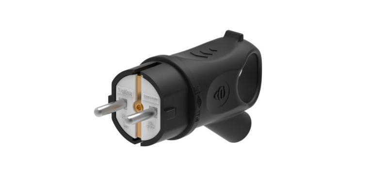 Вилка угловая MultiSet 16А 250В IP44 с заземл. каучук черн. SE MST1102BK ТехноИмпульс