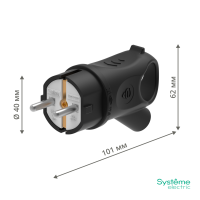 Вилка угловая MultiSet 16А 250В IP44 с заземл. каучук черн. SE MST1102BK ТехноИмпульс