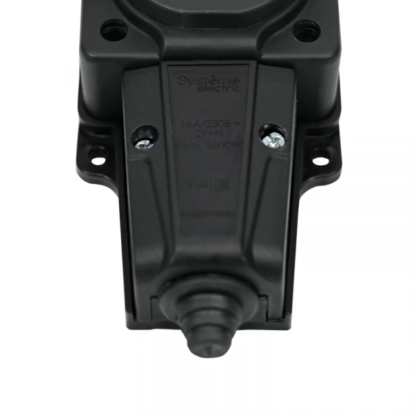 Колодка удлинителя 2-м MultiSet 16А 250В IP44 с заземл. каучук черн. SE MST4102BK ТехноИмпульс