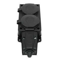 Колодка удлинителя 2-м MultiSet 16А 250В IP44 с заземл. каучук черн. SE MST4102BK ТехноИмпульс