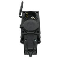 Колодка удлинителя 2-м MultiSet 16А 250В IP44 с заземл. каучук черн. SE MST4102BK ТехноИмпульс