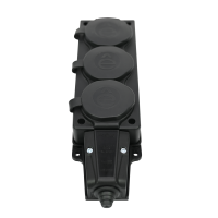 Колодка удлинителя 3-м MultiSet 16А 250В IP44 с заземл. каучук черн. SE MST4103BK ТехноИмпульс