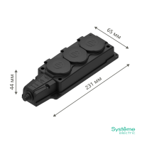 Колодка удлинителя 3-м MultiSet 16А 250В IP44 с заземл. каучук черн. SE MST4103BK ТехноИмпульс
