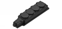 Колодка удлинителя 4-м MultiSet 16А 250В IP44 с заземл. каучук черн. SE MST4104BK ТехноИмпульс
