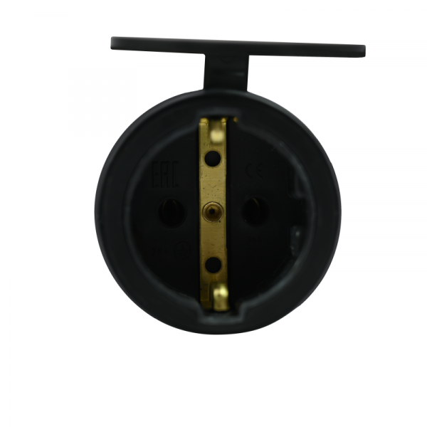 Розетка 1-м MultiSet 16А 250В IP44 с заземл. каучук черн. SE MST4002BK ТехноИмпульс