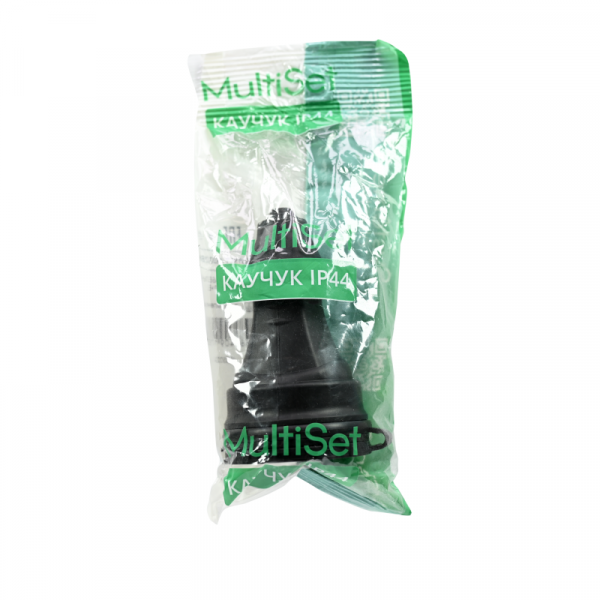 Розетка 1-м MultiSet 16А 250В IP44 с заземл. каучук черн. SE MST4002BK ТехноИмпульс