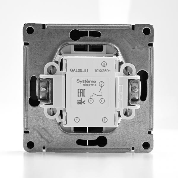 Выключатель 2-кл. ArtGallery (сх. 5) 10AX механизм базальт SE GAL001451 ТехноИмпульс