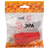 Вилка VX10-R-IP44 16А IP44 прямая с заземл. каучук красн. ЭРА Б0055415 ТехноИмпульс