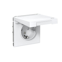 Розетка ArtGallery 16А IP44 с заземл. защ. шторки с крышкой механизм бел. SE GAL440146 ТехноИмпульс