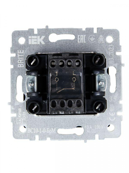 Выключатель 1-кл. СП BRITE ВС10-1-0-БрМ 10А механизм маренго IEK BR-V10-0-10-K35 ТехноИмпульс