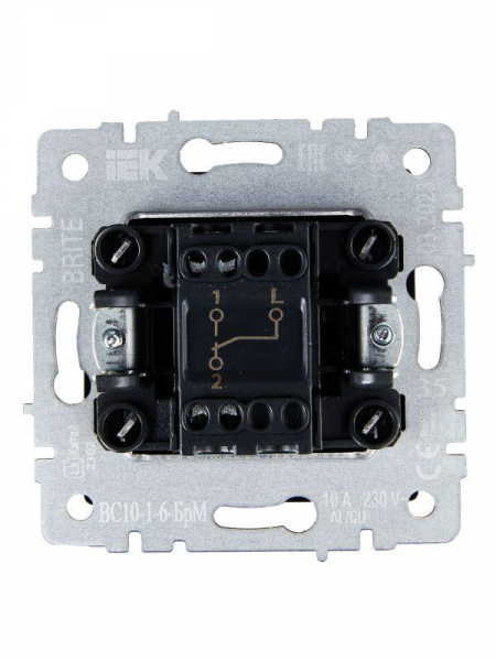 Выключатель проходной 1-кл. СП BRITE ВС10-1-6-БрМ 10А механизм маренго IEK BR-V12-0-10-K35 ТехноИмпульс