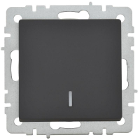 Выключатель 1-кл. СП BRITE ВС10-1-1-БрГ 10А с индик. механизм графит IEK BR-V10-1-10-K53 ТехноИмпульс