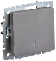 Выключатель 1-кл. СП BRITE ВС10-1-1-БрС 10А с индик. механизм сталь IEK BR-V10-1-10-K46 ТехноИмпульс