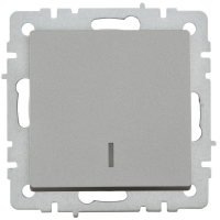 Выключатель 1-кл. СП BRITE ВС10-1-1-БрС 10А с индик. механизм сталь IEK BR-V10-1-10-K46 ТехноИмпульс