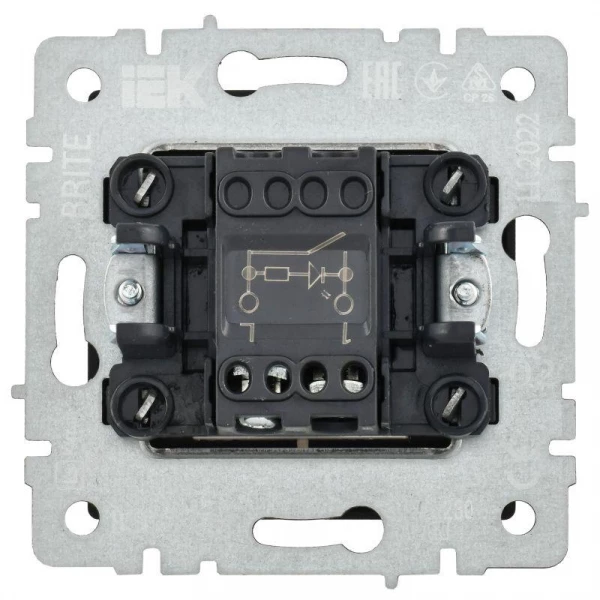 Выключатель 1-кл. СП BRITE ВС10-1-1-БрТБ 10А с индик. механизм бронза IEK BR-V10-1-10-K45 ТехноИмпульс