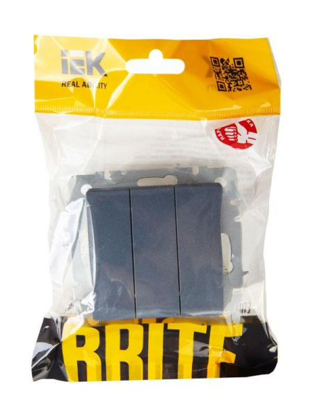 Выключатель 3-кл. СП BRITE ВС10-3-0-БрМ 10А механизм маренго IEK BR-V30-0-10-K35 ТехноИмпульс