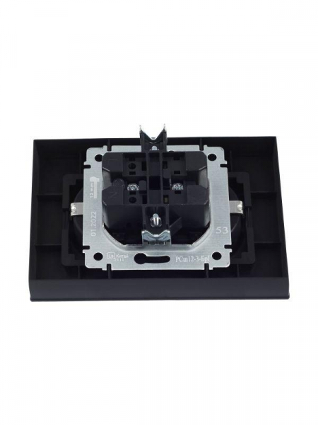 Розетка 2-м СП BRITE РСш12-3-БрГ 16А в сборе с заземл. защ. шторки графит IEK BR-R24-16-K53-F ТехноИмпульс