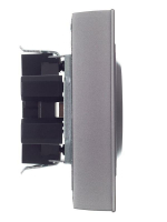 Розетка 2-м СП BRITE РСш12-3-БрС 16А в сборе с заземл. защ. шторки сталь IEK BR-R24-16-K46-F ТехноИмпульс