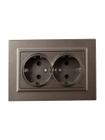 Розетка 2-м СП BRITE РСш12-3-БрТБ 16А в сборе с заземл. защ. шторки бронза IEK BR-R24-16-K45-F ТехноИмпульс