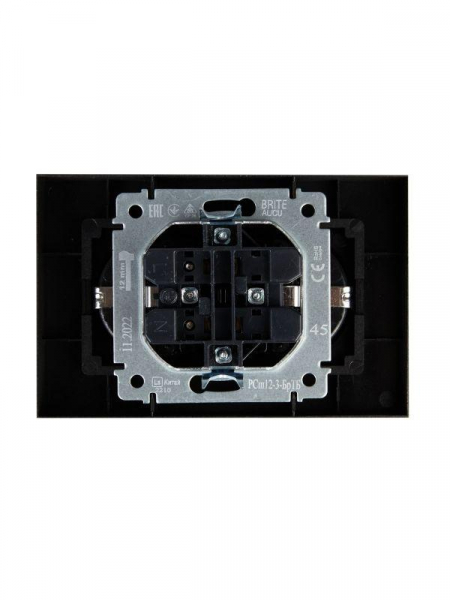 Розетка 2-м СП BRITE РСш12-3-БрТБ 16А в сборе с заземл. защ. шторки бронза IEK BR-R24-16-K45-F ТехноИмпульс