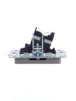 Розетка компьютерная СП RJ45 кат.5E BRITE РК10-БрС механизм сталь IEK BR-K10-1-K46 ТехноИмпульс