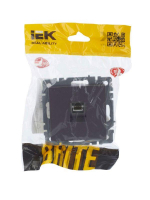 Розетка компьютерная СП RJ45 кат.5E BRITE РК10-БрС механизм сталь IEK BR-K10-1-K46 ТехноИмпульс