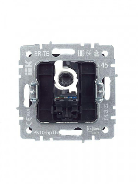 Розетка компьютерная СП RJ45 кат.5E BRITE РК10-БрТБ механизм бронза IEK BR-K10-1-K45 ТехноИмпульс