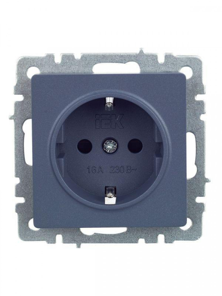 Розетка 1-м СП BRITE РС14-1-0-БрМ 16А с заземл. защ. шторки механизм маренго IEK BR-R14-16-K35 ТехноИмпульс