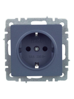 Розетка 1-м СП BRITE РС14-1-0-БрМ 16А с заземл. защ. шторки механизм маренго IEK BR-R14-16-K35 ТехноИмпульс