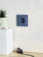 Розетка 1-м СП BRITE РС14-1-0-БрМ 16А с заземл. защ. шторки механизм маренго IEK BR-R14-16-K35 ТехноИмпульс