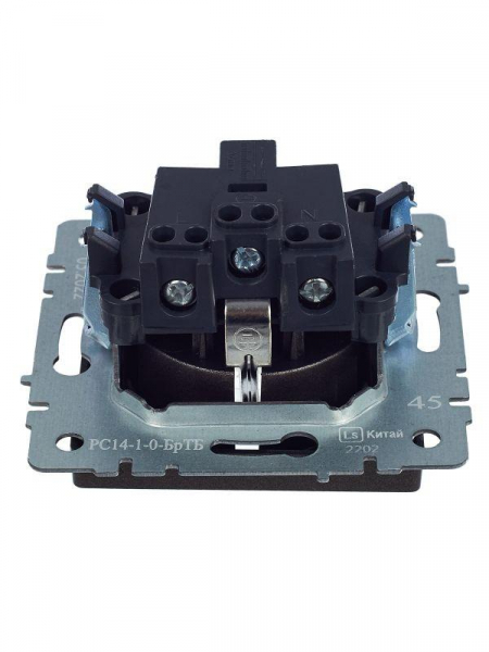 Розетка 1-м СП BRITE РС14-1-0-БрТБ 16А с заземл. защ. шторки механизм бронза IEK BR-R14-16-K45 ТехноИмпульс